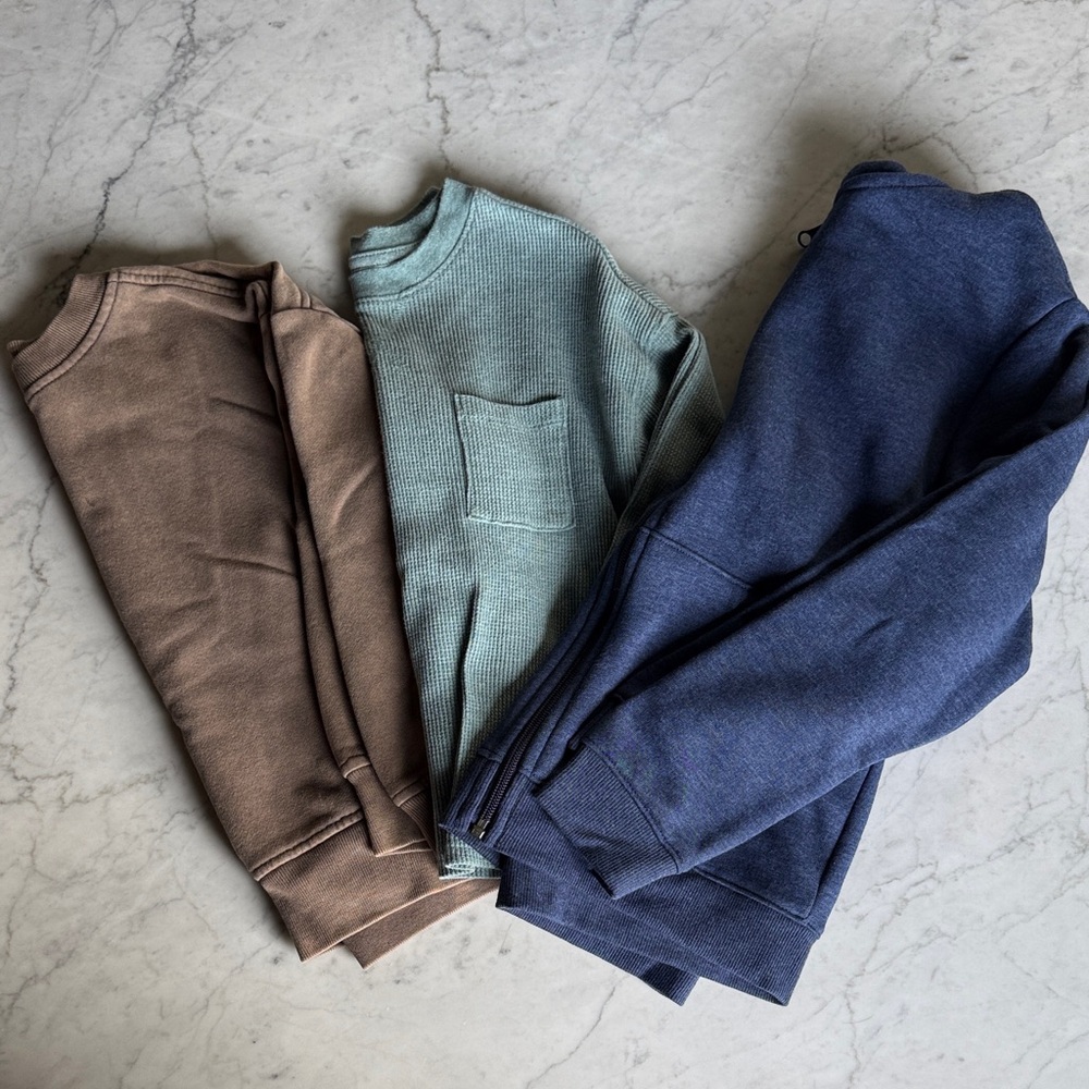 L/S Thermal and two sweatshirts